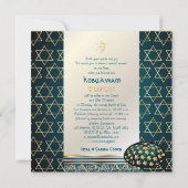 PixDezines tallit+kippah/Stylish Bar Mitzvah/gold Kaart (Achterkant)