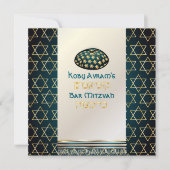 PixDezines tallit+kippah/Stylish Bar Mitzvah/gold Kaart (Voorkant)