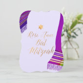 PixDezines Tallit/Magenta/Paars/Bat Mitzvah Kaart (Staand voorkant)
