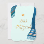 PixDezines Tallit/Mint/Blauwgroen/Bar Mitzvah Kaart (Voorkant)