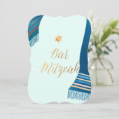 PixDezines Tallit/Mint/Blauwgroen/Bar Mitzvah Kaart (Staand voorkant)