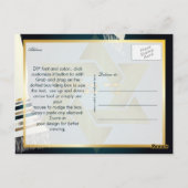 PixDezines Tallit Mitzvah Dank u/Blauwgroen Groen Briefkaart (Achterkant)