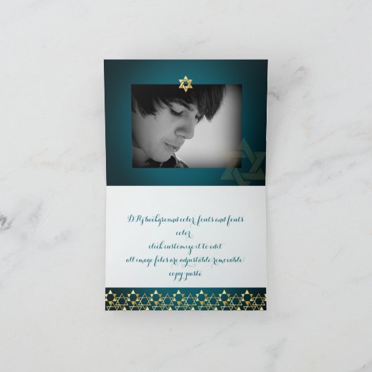 PixDezines tallit mitzvah dank u/DIY-kleur Bedankkaart (Binnen)