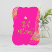 PixDezines Tallit/Pink/Oranje/Bat Mitswa Kaart (Staand voorkant)