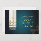 PixDezines tallit/Stijlvolle Bar Mitzvah/as/goud Kaart (Achterkant)