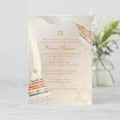 PixDezines Tallit/Stijlvolle Bat Mitswa/goud Kaart (Staand voorkant)