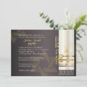 PixDezines tallit/Stylish Bar Mitzvah/ash/gold Kaart (Staand voorkant)