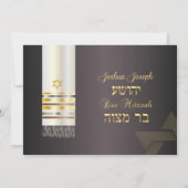 PixDezines tallit/Stylish Bar Mitzvah/ash/gold Kaart (Achterkant)