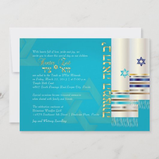 PixDezines tallits b'nai mitswa/diy kleur Kaart (Voorkant)