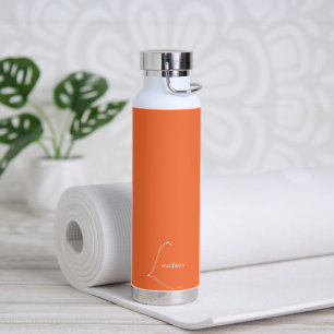 PixDezines Tangerine Oranje DIY kleurenmonogram Waterfles