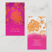 PixDezines tangerine paisley/diy achtergrond Visitekaartje (Voorkant / Achterkant)