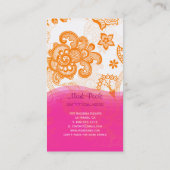 PixDezines tangerine paisley/diy achtergrond Visitekaartje (Achterkant)