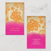 PixDezines tangerine paisley/diy achtergrond Visitekaartje (Voorkant / Achterkant)