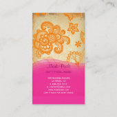 PixDezines tangerine paisley/diy achtergrond Visitekaartje (Achterkant)