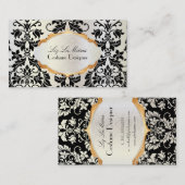 PixDezines  tanza damask/black+pearl Visitekaartje (Voorkant / Achterkant)