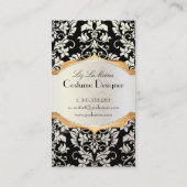 PixDezines  tanza damask/black+pearl Visitekaartje (Achterkant)