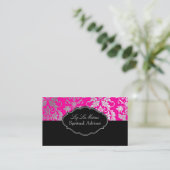 PixDezines Tanza Damask/DIY achtergrond/roze Visitekaartje (Staand voorkant)