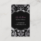 PixDezines Tanza Damask/DIY achtergrond/zwart Visitekaartje (Achterkant)