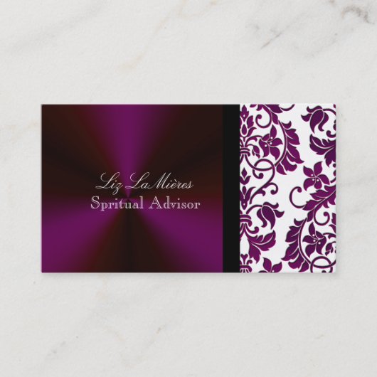 PixDezines Tanza Damask/DIY achtergrondkleur Visitekaartje (Voorkant)