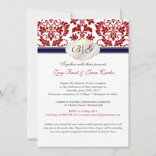 PixDezines Tanza Damask/DIY kleuren!! Kaart (Voorkant)