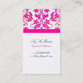 PixDezines Tanza Damask/DIY kleuren!!!/oj+pink Visitekaartje (Achterkant)