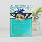 PixDezines Tanza Damask/Quinceanera/Zebra Kaart (Staand voorkant)