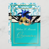 PixDezines Tanza Damask/Quinceanera/Zebra Kaart (Voorkant / Achterkant)
