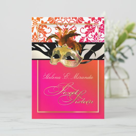 PixDezines Tanza Damask/zoet 16/zebra Kaart (Staand voorkant)