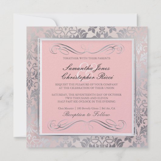 PixDezines Tanza Roos+Silver/Pink+Gray Kaart (Achterkant)