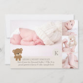 PixDezines teddy toont foto-geboorteaankondiging Aankondiging (Voorkant)