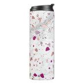 PixDezines TERRAZZO ROOS GOLD, BURGUNDY SILVER Thermosbeker (Gedraaid links)