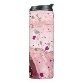 PixDezines TERRAZZO ROOS GOLD, BURGUNDY Thermosbeker (Gedraaid links)
