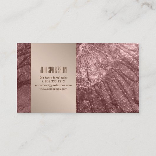 PixDezines textuur, Faux Metallic Brons Visitekaartje (Achterkant)