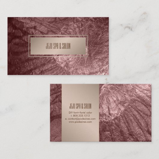 PixDezines textuur, Faux Metallic Brons Visitekaartje (Voorkant / Achterkant)