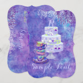 PixDezines-theeparty/bridal/waterverf Kaart (Voorkant / Achterkant)