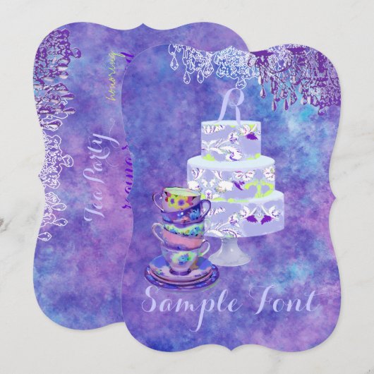 PixDezines-theeparty/bridal/waterverf Kaart (Voorkant / Achterkant)