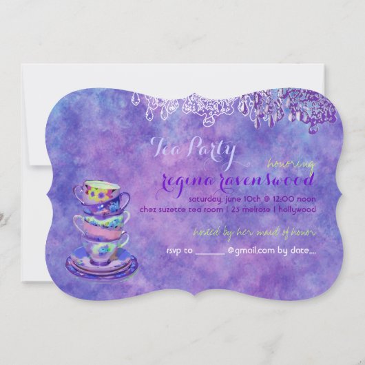 PixDezines-theeparty/bridal/waterverf Kaart (Achterkant)