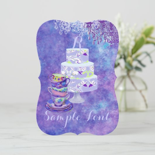 PixDezines-theeparty/bridal/waterverf Kaart (Staand voorkant)