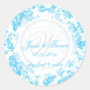 PixDezines toile/aqua blauw Ronde Sticker