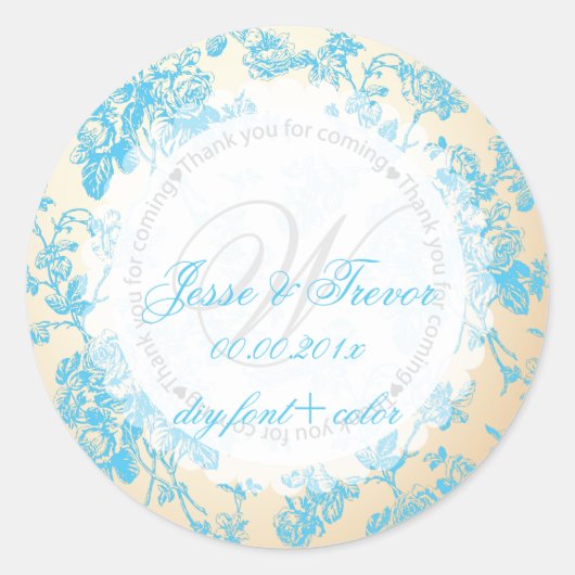 PixDezines  toile/aqua blauw Ronde Sticker (Voorkant)