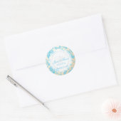 PixDezines  toile/aqua blauw Ronde Sticker (Envelop)