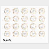 PixDezines Toile/Faux Gold Rozen Ronde Sticker (Vel)