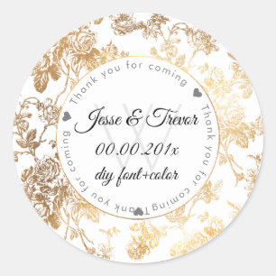 PixDezines Toile/Faux Gold Rozen Ronde Sticker