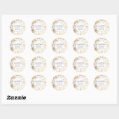 PixDezines Toile/Faux Gold Rozen Ronde Sticker (Vel)
