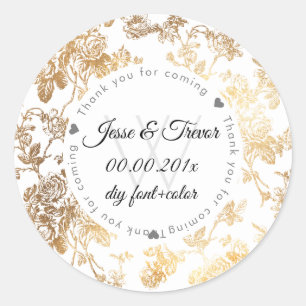 PixDezines Toile/Faux Gold Rozen Ronde Sticker