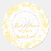 PixDezines toile/geel Ronde Sticker (Voorkant)