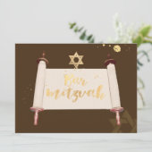 PixDezines  torah scrollbar mitzvah Kaart (Staand voorkant)