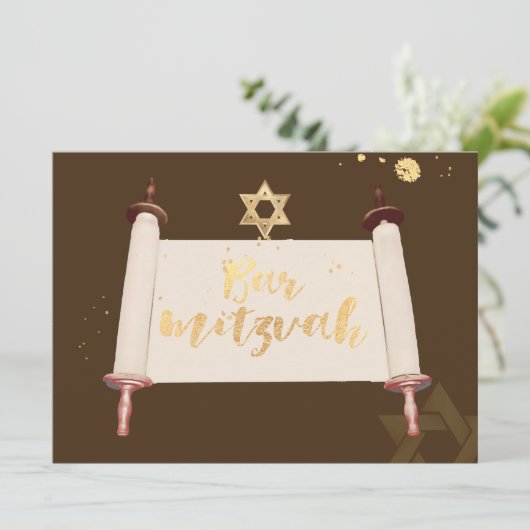 PixDezines  torah scrollbar mitzvah Kaart (Staand voorkant)