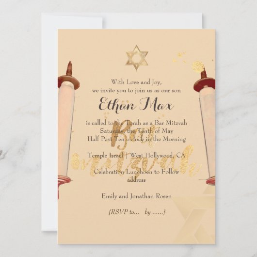 PixDezines torah scrollbar mitzvah Kaart (Achterkant)