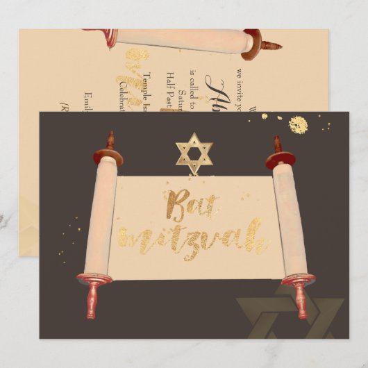 PixDezines  torah scrollbat mitzvah Kaart (Voorkant / Achterkant)